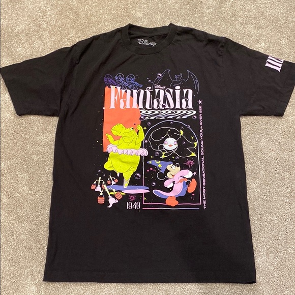 DISNEY X NEFF MICKEY MOUSE FANTASIA Black T-Shirt Size‎ Large - Picture 1 of 8